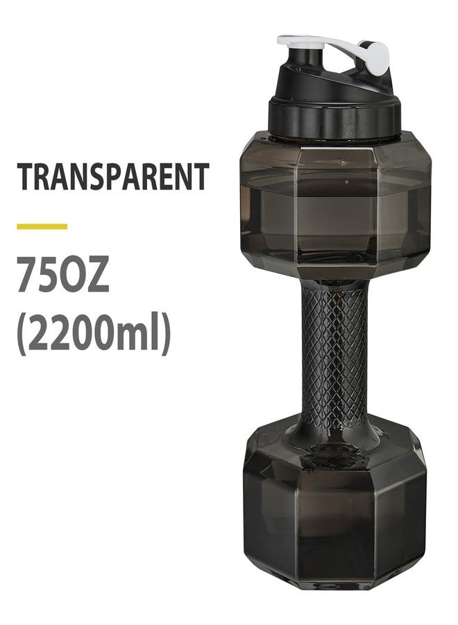 Dulcii 2.2L Dumbbell Shape Water Bottle, PETG Eco-friendly Sports Fitness Exercise Water Jug for Gym, Yoga, Running, Outdoors, Cycling, and Camping (Black) - Image 2