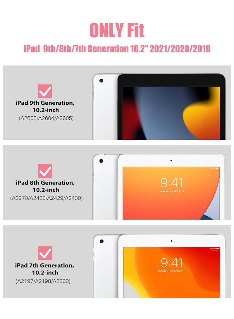 DUSALA Case for iPad 9th Generation 2021/iPad 8th Generation 2020/iPad 7th Generation 2019 10.2 inch with Pencil Holder, Slim Protective Cover with Clear Back Shell, Auto Wake/Sleep, (Blue) - Image 2