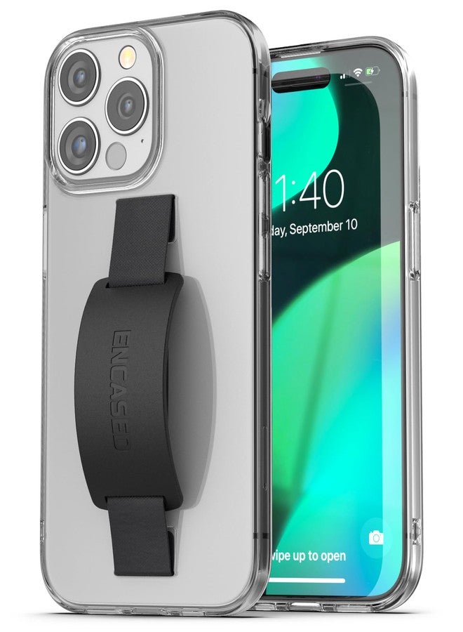 ENCASED Finger Loop Case, Designed for iPhone 15 Pro Max (2023) Hand Strap Grip Cover with Soft-Touch Silicone Phone Holder (Crystal Clear) - Image 1