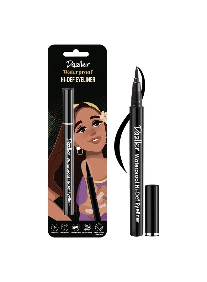 دازلير محدد عيون دازلر عالي الدقة | مخملي مطفي | مقاوم للماء | مقاوم للتلطخ | يدوم طويلاً | مسحة واحدة | تطبيق دقيق | أسود | 1.1 غرام - Image 1