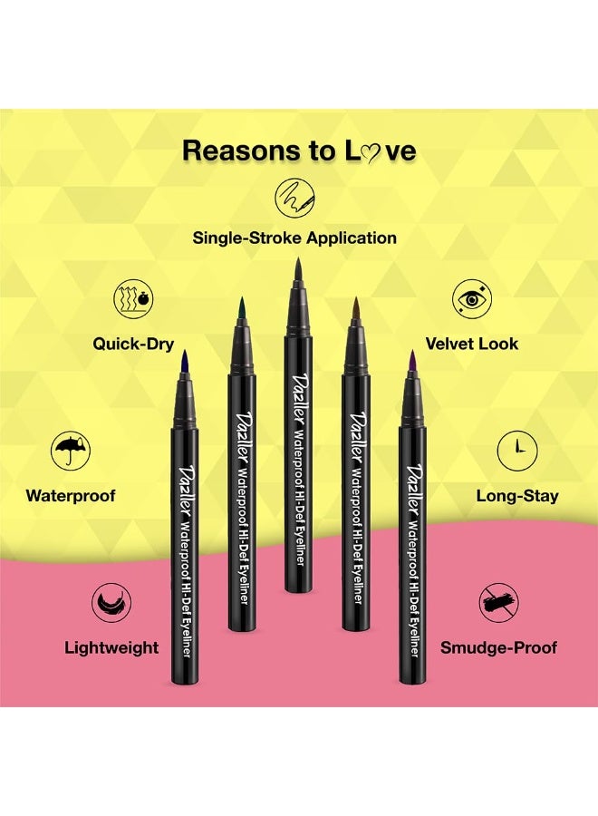 دازلير محدد عيون دازلر عالي الدقة | مخملي مطفي | مقاوم للماء | مقاوم للتلطخ | يدوم طويلاً | مسحة واحدة | تطبيق دقيق | أسود | 1.1 غرام - Image 4