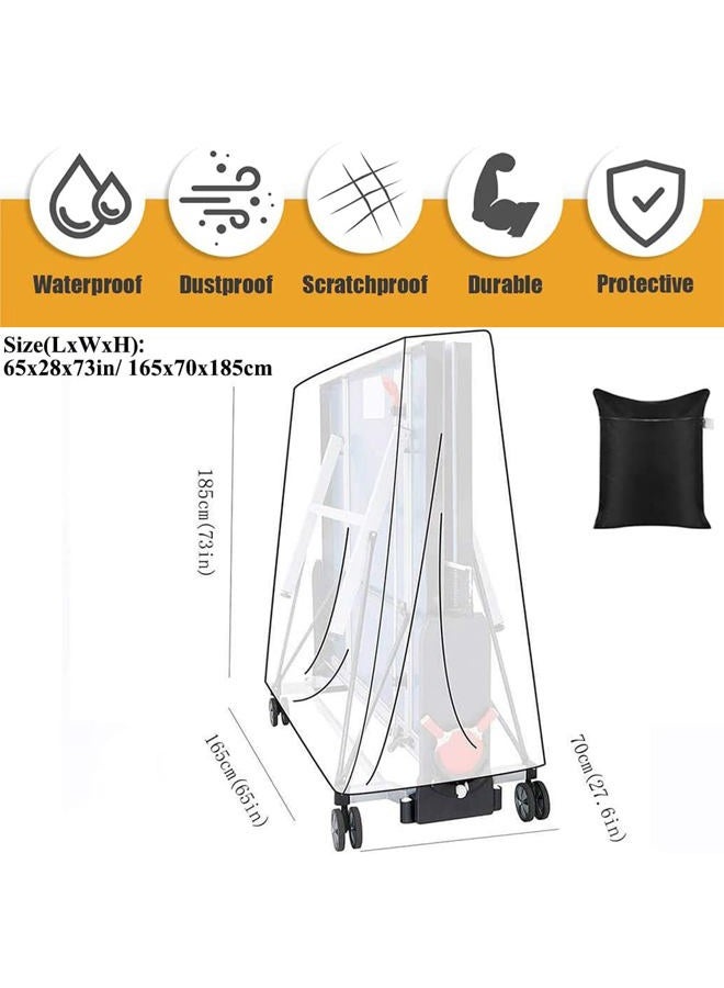 Skyour Table Tennis Table Cover Outdoor Indoor Foldable Ping Pong Table Protector Waterproof Dustproof Folding Table Tennis Table Storage Covers (210D Oxford Fabric) - Image 2