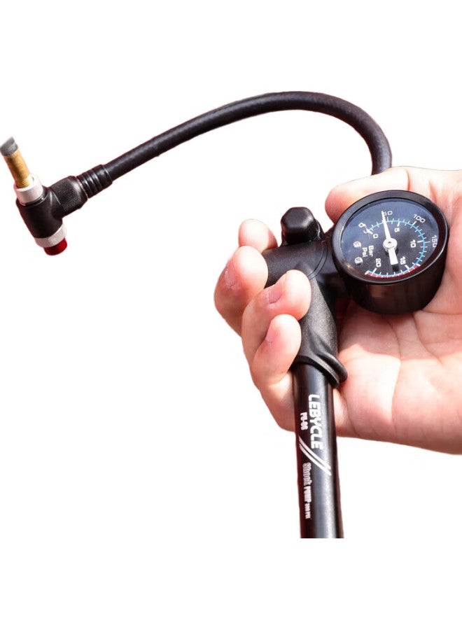 LeBycle Mountain Bike Air Pressure Aluminum Alloy Front Fork High-Pressure Pump, Soft Tail Shock Absorption, Small Inflatable Pump, Universal - Image 1