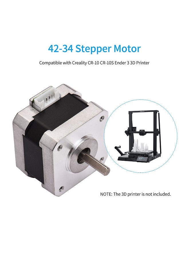 Generic - 3D Printer Parts 42-34 Stepper Motor 2 Phase 1.8 Degree Step Angle 0.28N.M 0.8A Step Motor for Creality CR-10 CR-10S Ender 3 3D Printer - Image 1