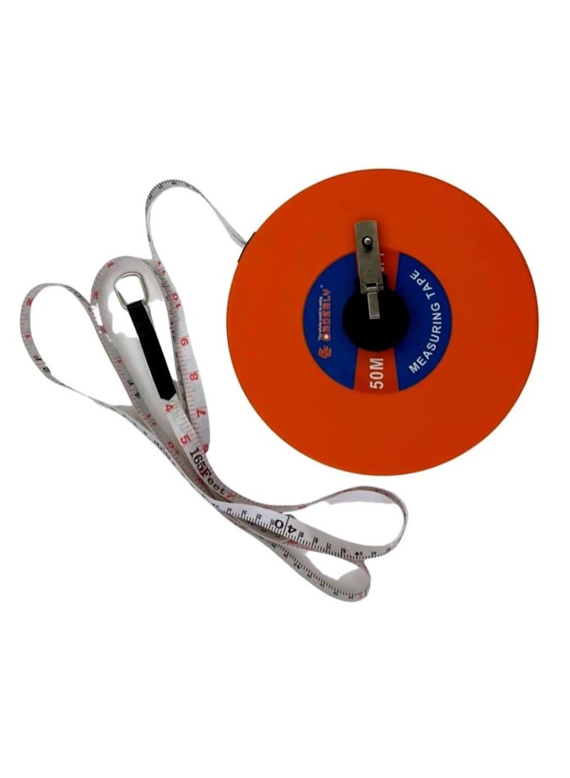 فكسر شريط قياس من الألياف الزجاجية بطول 50 مترًا - متين ومقاوم للعوامل الجوية مع غلاف ABS ومقبض معدني - Image 1