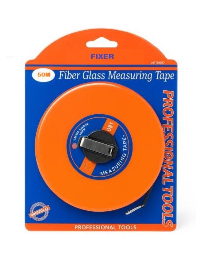 فكسر شريط قياس من الألياف الزجاجية بطول 50 مترًا - متين ومقاوم للعوامل الجوية مع غلاف ABS ومقبض معدني - Image 2