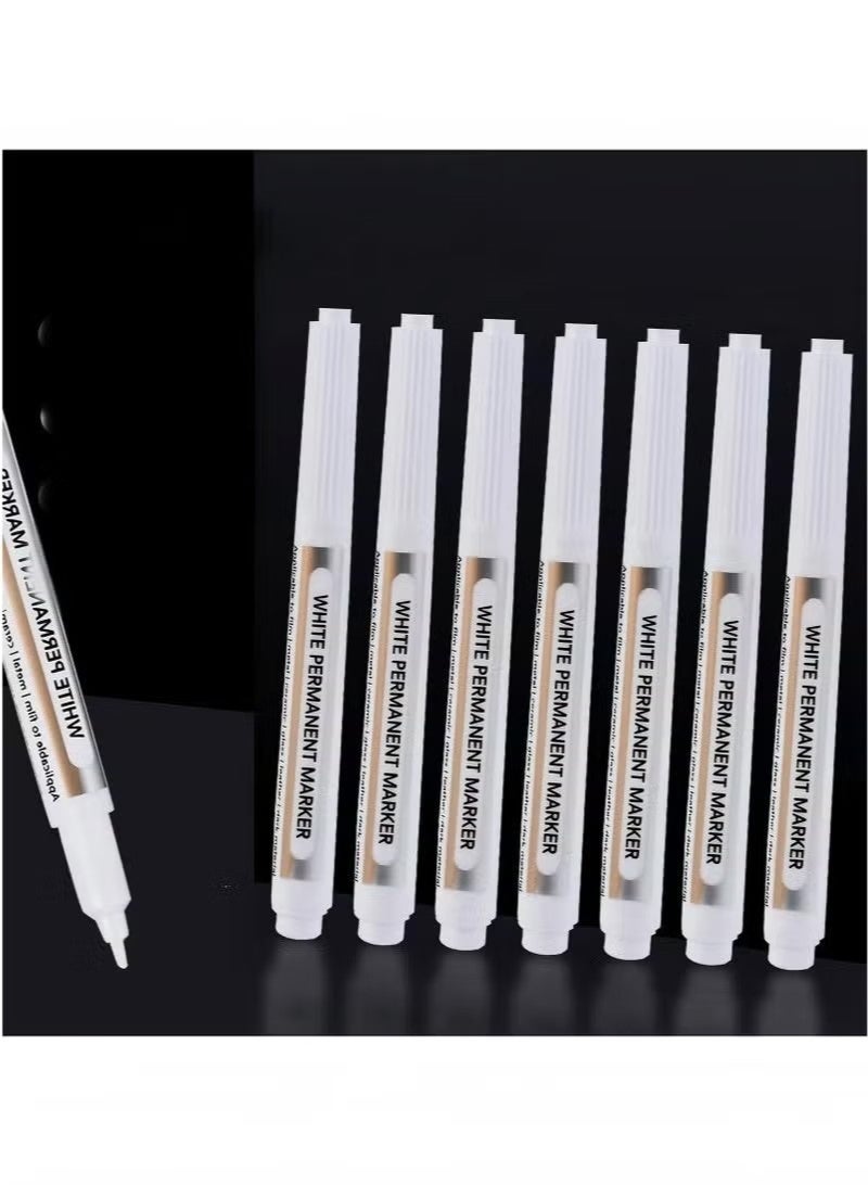 10 Pack White Marker, Waterproof White Acrylic Markers, White Permanent Marker, White Paint Markers for Metal, Black Paper, Canvas, Glass, Rock, Wood, Stone, Graffiti, Ceramic, DIY, Art Supplies - Image 3