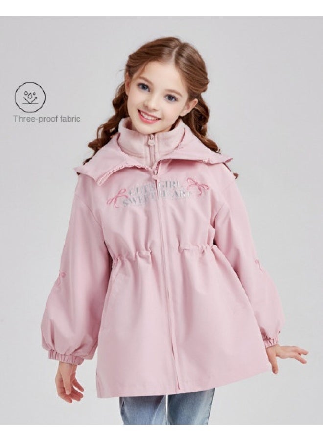 DEESHA In-1 Waterproof Windproof Breathable Waist-defining Jacket】autumn Winter Women's Mid-large Kids Children Hooded Two-piece Top - Image 1