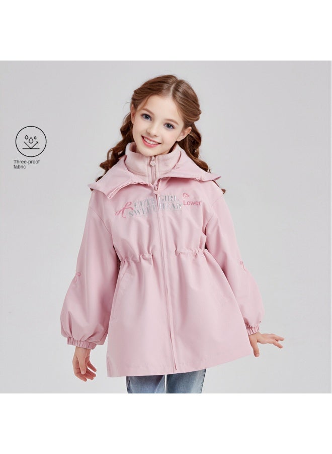 DEESHA In-1 Waterproof Windproof Breathable Waist-defining Jacket】autumn Winter Women's Mid-large Kids Children Hooded Two-piece Top - Image 2