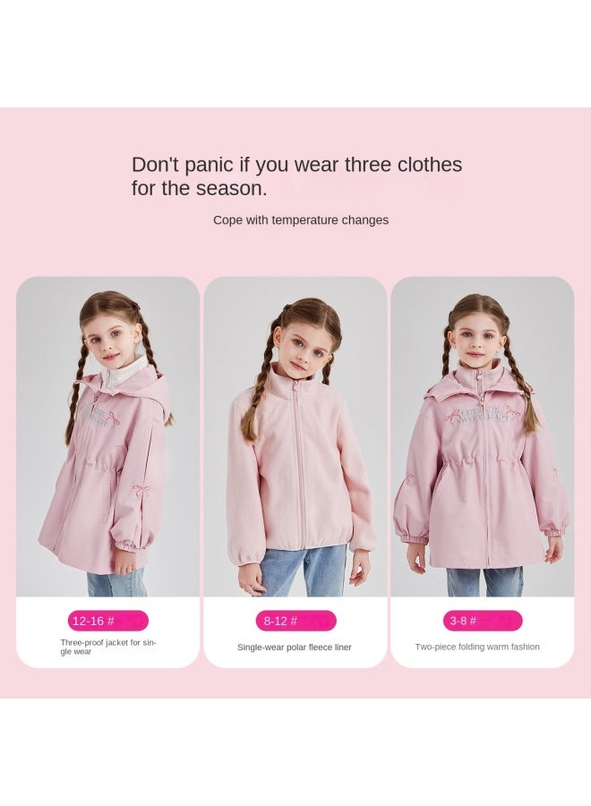 DEESHA In-1 Waterproof Windproof Breathable Waist-defining Jacket】autumn Winter Women's Mid-large Kids Children Hooded Two-piece Top - Image 5