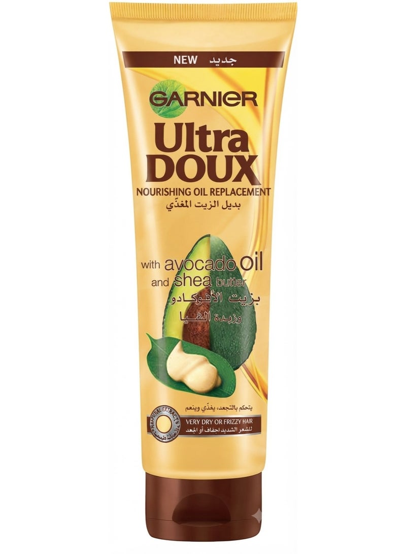 Garnier Ultra Doux Avocado Oil & Shea Butter Oil Replacement 300ML - Nourishing Hair Cream for Very Dry & Frizzy Hair with Deep Nutrition, Softness & Smoothness