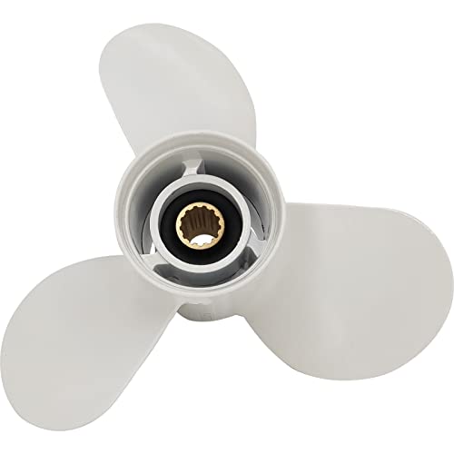 DLNIG 11×15-G Boat Propeller for Yamaha - for Yamaha Outboard Engines 25HP 30HP 40HP 48HP 50HP 55HP 60HP T25 F30/40/50/60 Replace 69W-45943-00-EL,13 Spline Tooth - Aluminum Outboard Propeller - Image 1