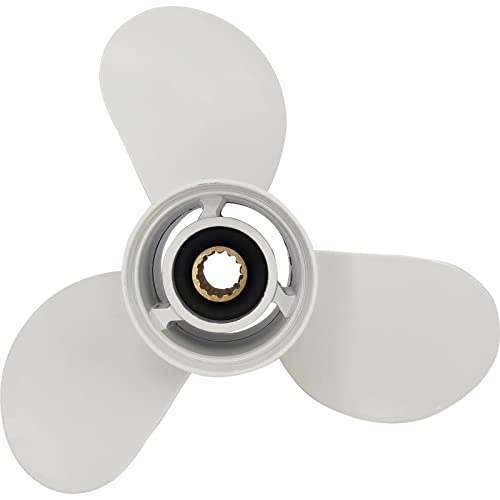 DLNIG 11×15-G Boat Propeller for Yamaha - for Yamaha Outboard Engines 25HP 30HP 40HP 48HP 50HP 55HP 60HP T25 F30/40/50/60 Replace 69W-45943-00-EL,13 Spline Tooth - Aluminum Outboard Propeller - Image 2