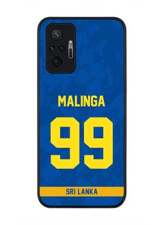 Rugged Black Edge Case for Redmi Note 10 Pro 4G, Slim fit Soft Case Flexible thin Cover - Player Name - Lasith Malinga, Jersey Number- 99