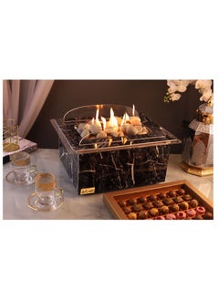 Regular size light heater alternative to black marble with prominent white veins F12S