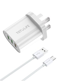 Totulife PURE Series Wall Charger QC+2USB + Type-C Cable - White  - Image 1