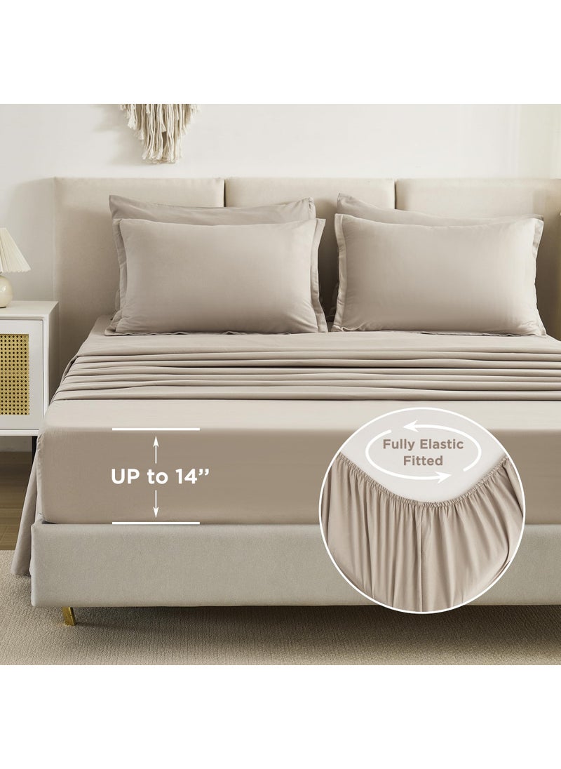 Litanika Litanika Twin/Twin XL Size Comforter Sets Grey Oatmeal - 5 Pieces Bed in a Bag Twin/Twin XL Beddding Comforter Sets  Solid Lightweight Bed Set with Comforter  Sheets  Pillowcase & Sham  - Image 5