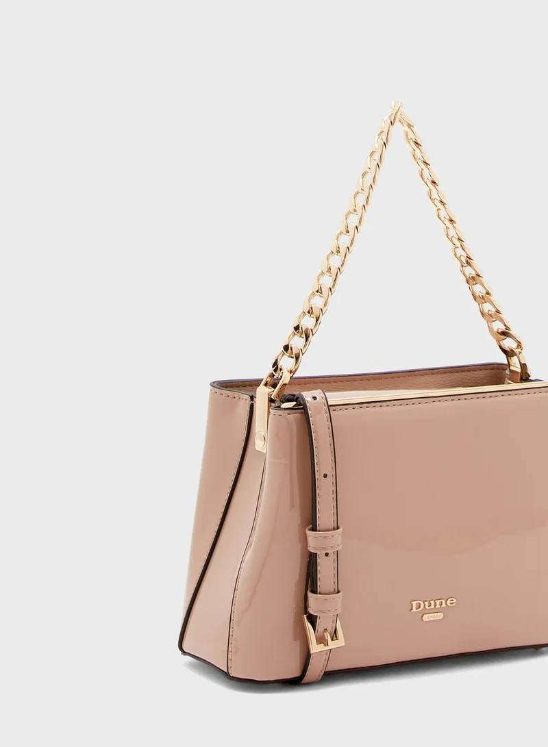Dune London Dileina Cappuccino Chain Detail Crossbody
