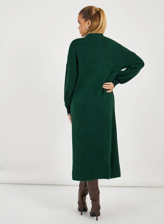 Styli Regular Fit Midi Length Front Open Cardigan