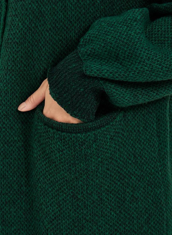 Styli Regular Fit Midi Length Front Open Cardigan