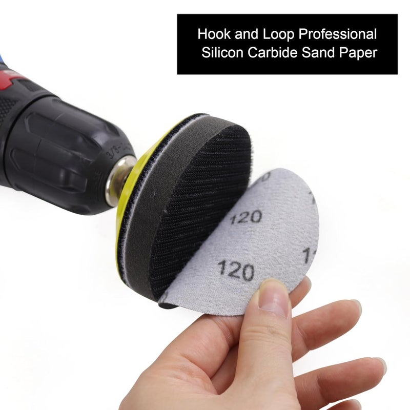 MAXMAN 30Pcs 3-Inch Sanding Discs, 180 Grits Hook and Loop Professional Silicon Carbide Sand Paper, Wet Dry Polish for Wood, Metal, Paint, Car Polishing - Image 5