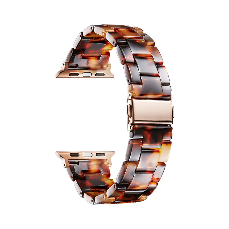 BINLUN Compatible with Apple Watch Bands 38mm 40mm 41mm 42mm for Women Men Lightweight Resin Watch Straps Bracelet Compatible with iWatch Series 11/10/9/8/7/6/5/4/3/2/1/SE3 2 1/Ultra 3 2 1, Amber - Image 3