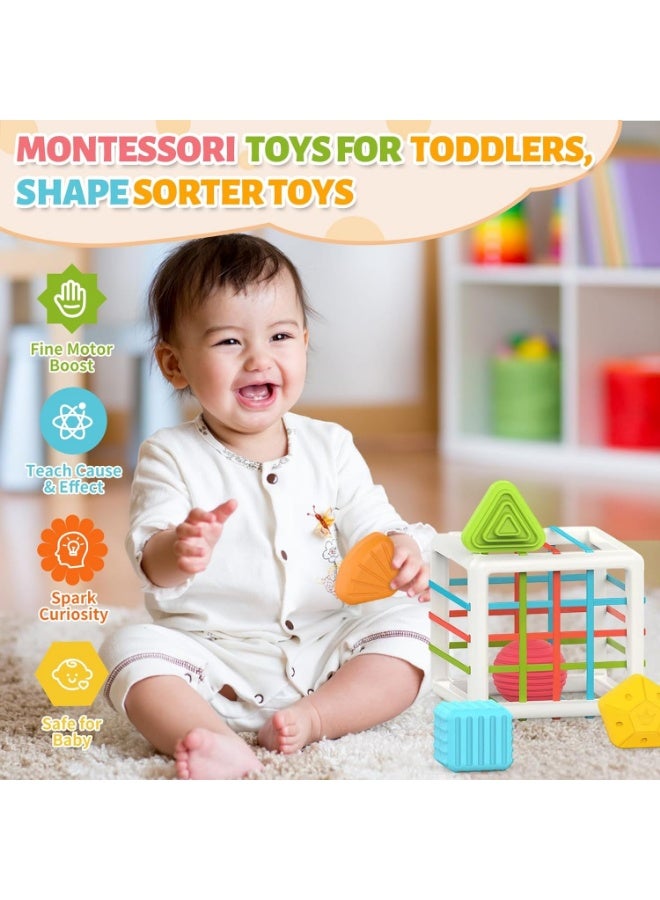 Kueh Montessori Shape Sorting Cubes – 6 Pc Multi-Sensory Baby Toy for 1 Year Old, Toddlers 12+ Months - Image 4