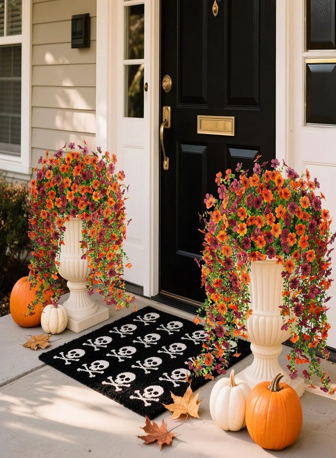Ammyoo Artificial Flowers for Outdoors Home Decor，2 Pack Realistic Daisy Silk Flowers Fake Plants Front Porch Courtyard Flower Pot Hanging Basket Spring Summer Autumn Fake Flowers (Orange Brown) - Image 2
