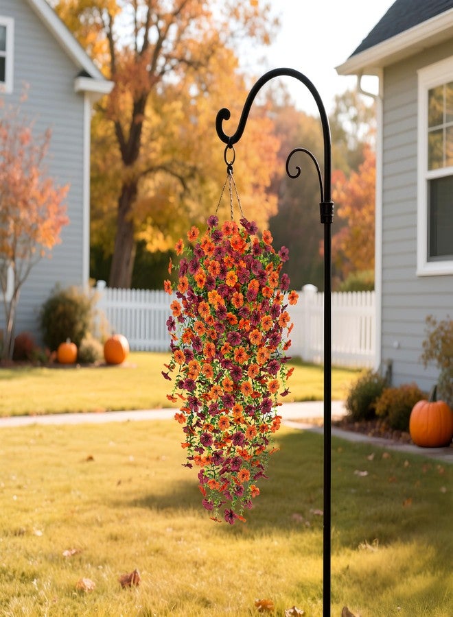 Ammyoo Artificial Flowers for Outdoors Home Decor，2 Pack Realistic Daisy Silk Flowers Fake Plants Front Porch Courtyard Flower Pot Hanging Basket Spring Summer Autumn Fake Flowers (Orange Brown) - Image 4