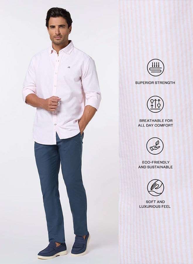 Mannerism The Pink & White Stripe Oxford Shirt with Crisp Lines - Image 3