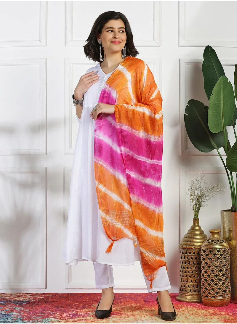 ISHIN A-Line Fit Solid Pattern Round Neck Three-Quarter Sleeves White Colour Knitted Cotton Kurta Set for Women with Semi Elastic Closure - Perfect for your Festive Celebrations