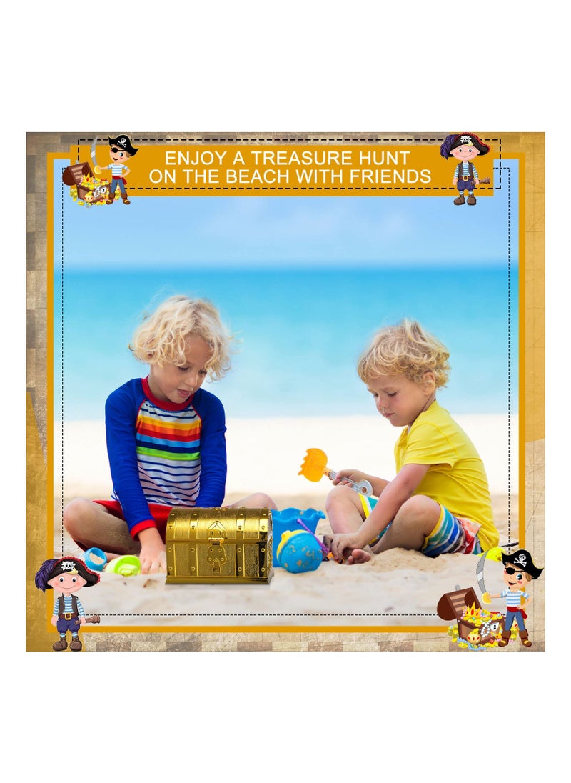 SYOSI - Vintage Treasures Collection Storage Box Gold Vintage Prize Box Plastic Chest Activities Amusements for Classroom Party Favors - Image 1