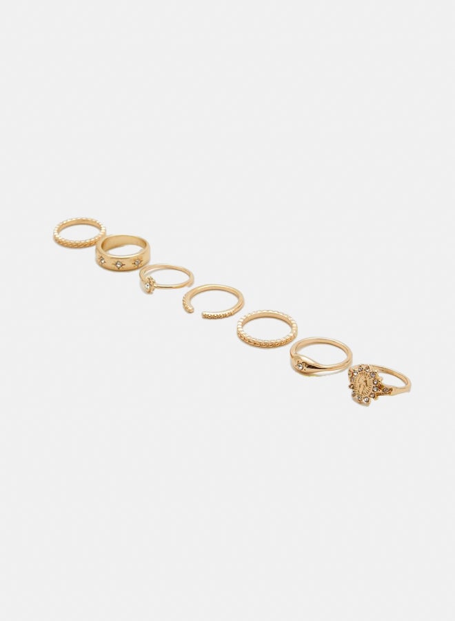 Assorted Rhinestone Ring Set