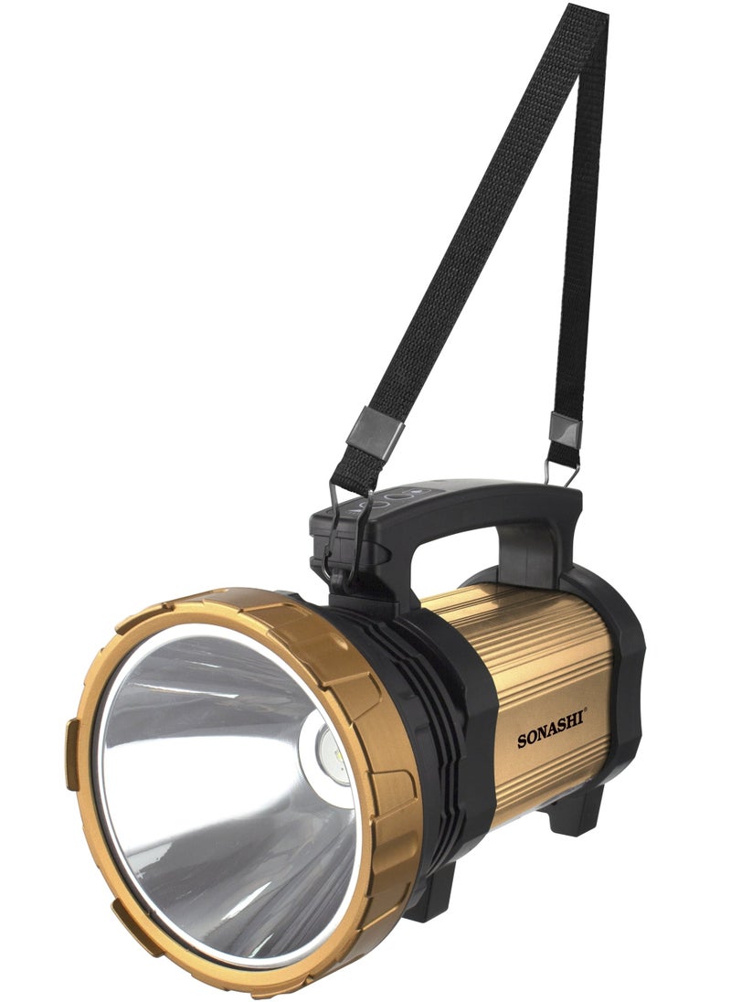 SONASHI - Rechargeable Search Light with 2 LED Bright Bulbs  6000mAh Battery with Continuous Working of 10 Hours  2 Light Modes  Solar Charging And Power Bank Function  Flashlights SSL-725B - Image 1