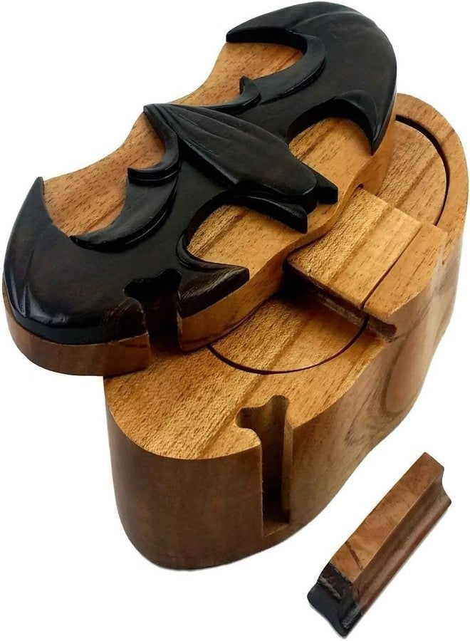 The Handcrafted Batman Superhero, Handcrafted Wooden Puzzle Box, All-Natural Intarsia Wood Art, Unique Secret Storage - Image 4