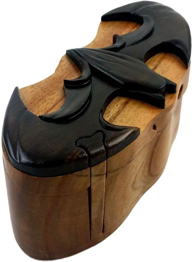 The Handcrafted Batman Superhero, Handcrafted Wooden Puzzle Box, All-Natural Intarsia Wood Art, Unique Secret Storage - Image 1