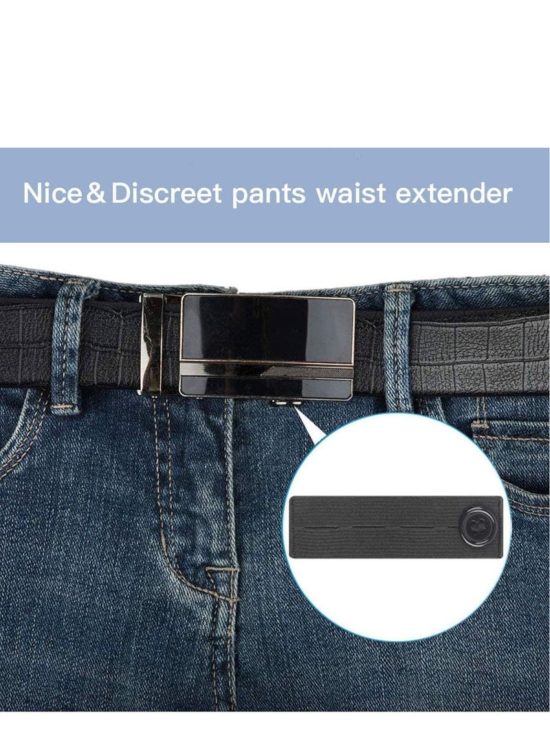 Excefore - Elastic Waist Extenders, 6 Pcs Adjustable Waistband Expanders for Men and Women, Pregnancy, Jeans, Slacks, Pants, Skirts (Black) - Image 1