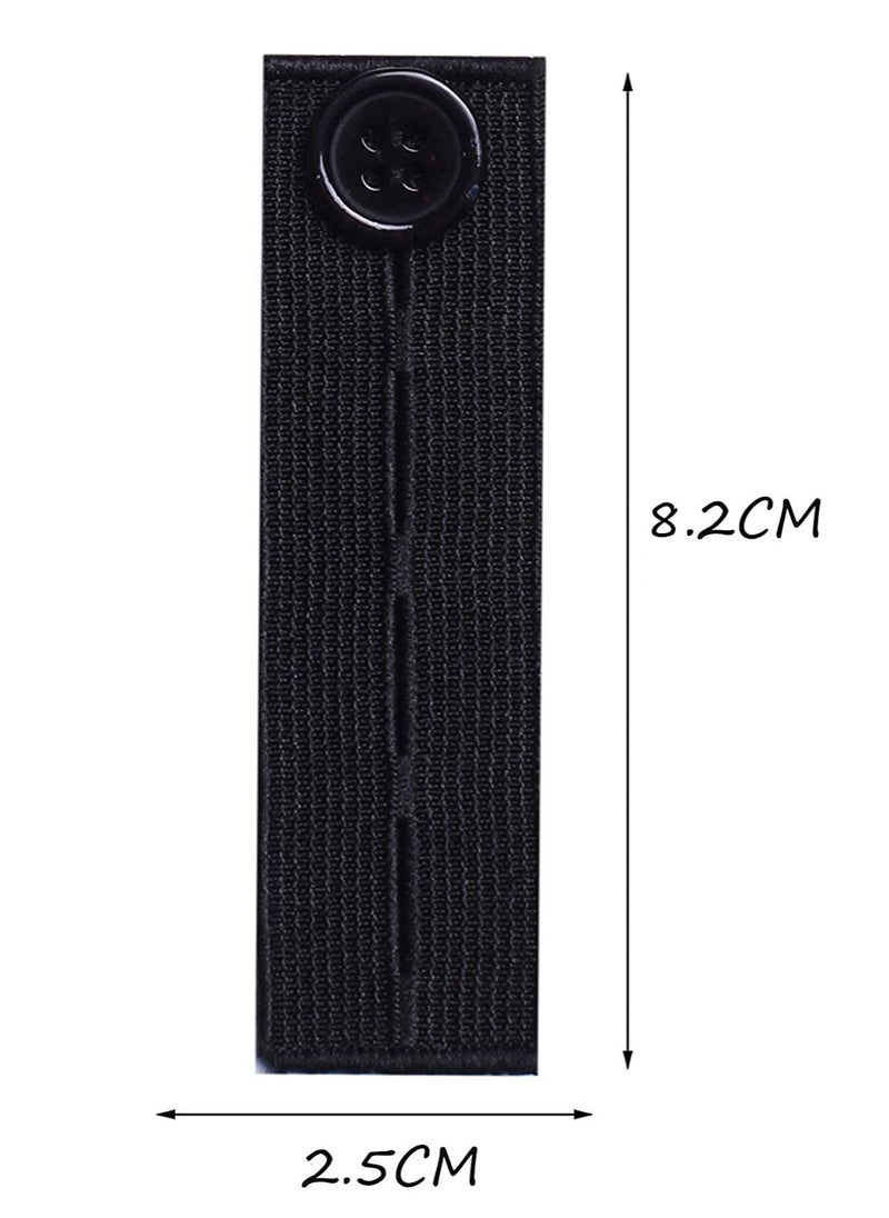 Excefore - Elastic Waist Extenders, 6 Pcs Adjustable Waistband Expanders for Men and Women, Pregnancy, Jeans, Slacks, Pants, Skirts (Black) - Image 1