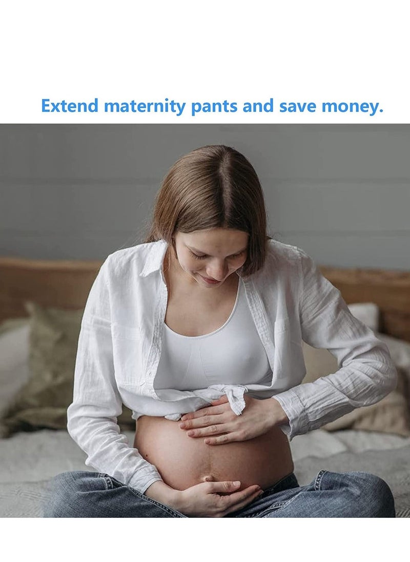 Excefore - Elastic Waist Extenders, 6 Pcs Adjustable Waistband Expanders for Men and Women, Pregnancy, Jeans, Slacks, Pants, Skirts (Black) - Image 1