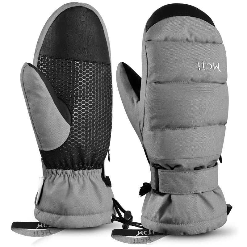 MCTi Ski Mittens Women's Snow Mitten Touch Screen Waterproof Insulated Quilted Mitts with Hidden Zipper - Image 1