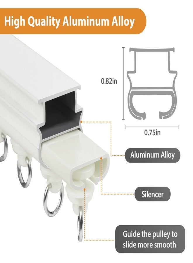 KOLAKO Ceiling Curtain Track, 3ft-9ft Aluminum Ceiling Curtain Track Set, Heavy Duty Curtain Rails Wall Mount Track Curtains System Room Divider (3PCS) - Image 3
