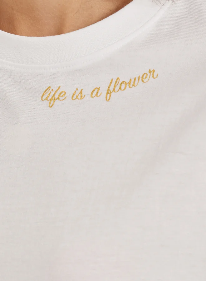 Styli Graphic Print Round Neck Oversized T-Shirt