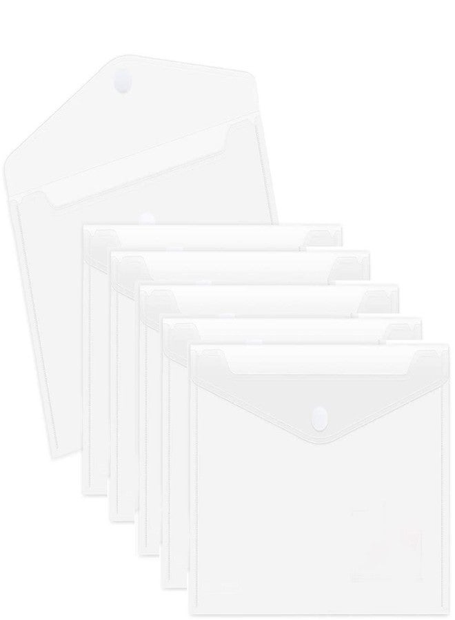 GreatDio® (15 Qty Set) A4 Document File Bag,Transparent Envelope Holder Storage Case, Organizer, Clear Plastic Container for Papers, Stationery - Image 1