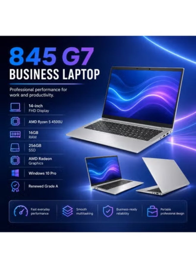 Business Laptop 14 Inch FHD Display, Ryzen 5 Processor, 16GB RAM, 256GB SSD, Radeon Graphics, Windows Pro, Grade A Renewed with Warranty - Image 2