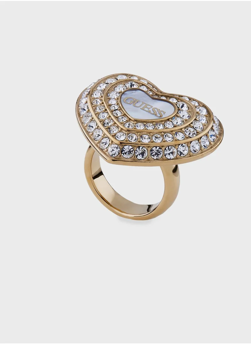 GUESS Heart Solitaire Ring