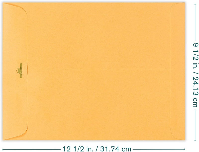 EnDoc Clasp Envelopes – 9.5x12.5 Inches Brown Kraft Catalog Envelopes Letter Size -15 Pack - with Clasp Closure & Gummed Seal – 28lb Heavyweight Paper Envelopes for Home, Office, Business, Legal or School - Image 2