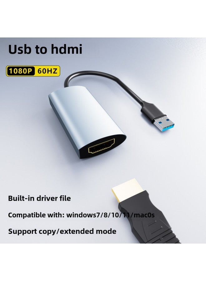 مزامنة الصوت من USB 3.0 إلى HDMI عالية الدقة 1080 بكسل لجهاز الكمبيوتر المضيف للمراقبة، محرك أقراص USB إلى HDMI مجاني - اللون: USB 3.0 إلى HDMI بدون برنامج تشغيل - Image 2