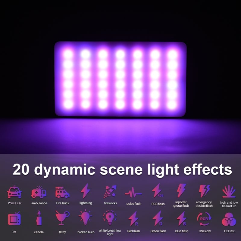 Mini LED Video Light: 8W 140pcs LED Beads 95+ CRI - 2500K-9000K Bi-color & RGB Modes Clip-on Video Conference Light for Laptop Desktop Smartphone Tablet - Image 3