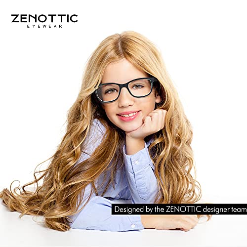 ZENOTTIC Kids Blue Light Blocking Glasses Anti Glare Lens Lightweight Frame Computer Eyeglasses for Boys and Girls - Image 2