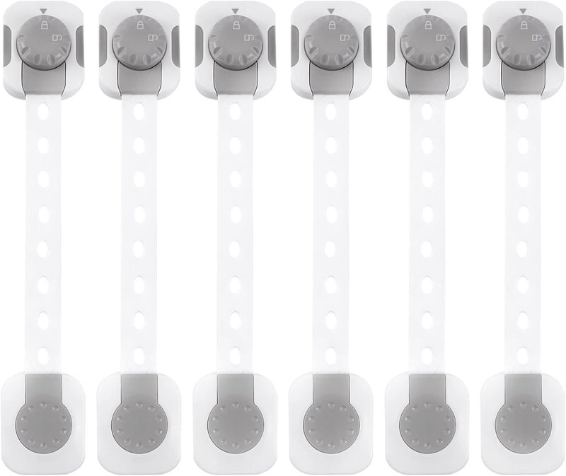 SKY-TOUCH Baby Safety Lock，Child Safety Locks，Multi-Functional Adjustable Double Button Baby Anti-Clip Latch System For Cabinets, Drawers, Fridge, Closet Doors Etc（Pack Of 12） - Image 1